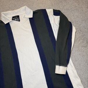 Y2K VTG Britches Great Outdoors White Rugby Shirt Men's L Long Sleeve Preppy 90s